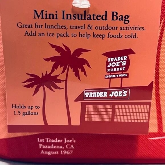 Trader Joe's Peach Pink Salmon Mini Insulated Bag Tote - Picture 4 of 4